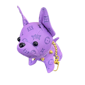 Purple French Bull Dog Keychain or Bag Charm